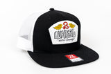 Black, white mesh, two toned Snapback with yellow wings/white logo